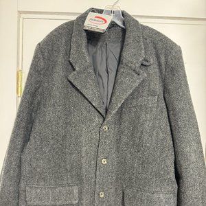 LL Bean Men’s Shetland Wool Gray Primaloft Insulated Blazer Coat 44R NWT